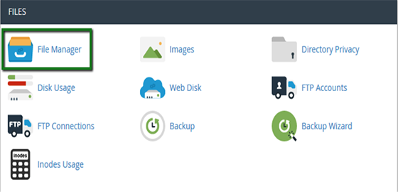 file manager in cPanel